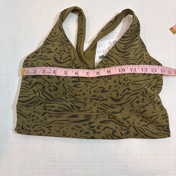 Athleta Transcend Plunge Bra NEW with tags Size Large D/DD Nina Animal Olive - Picture 12 of 14